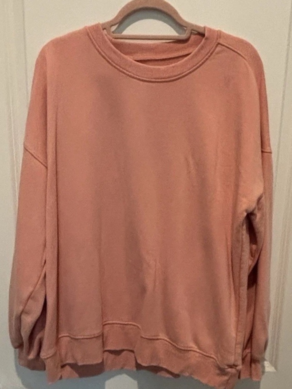 Anthropologie Celandine Pink Fleece-Lined Crewneck Sweatshirt $88 S oversized - Picture 2 of 7